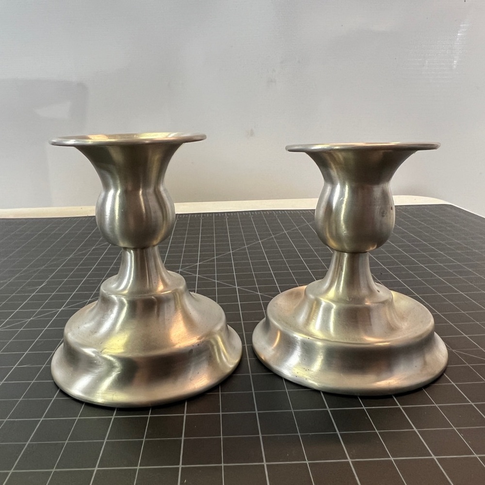 Vintage Leonard pewter candle stick holders